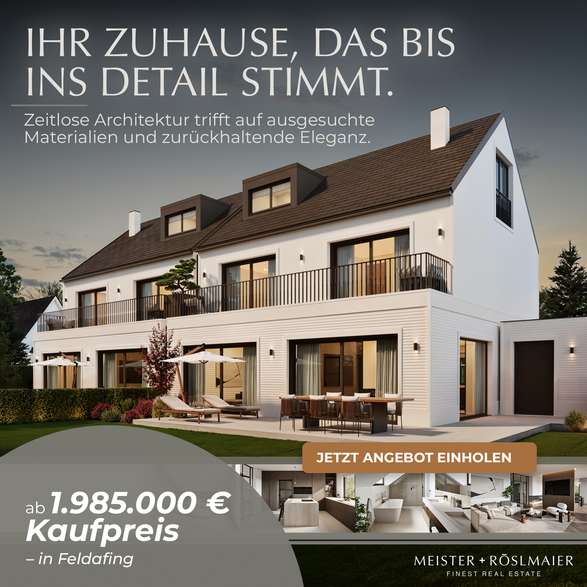 Werbemotiv Meister + Röslmaier — Neubau in Feldafing